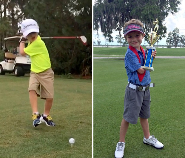 Tay golf 6 tuổi khiến golf thủ tròn mắt