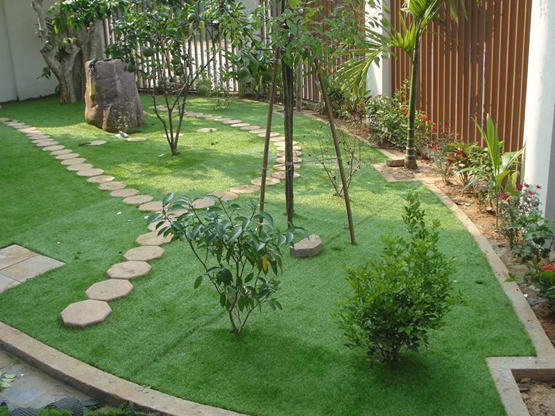 Thi công cỏ nhân tạo sân vườn
