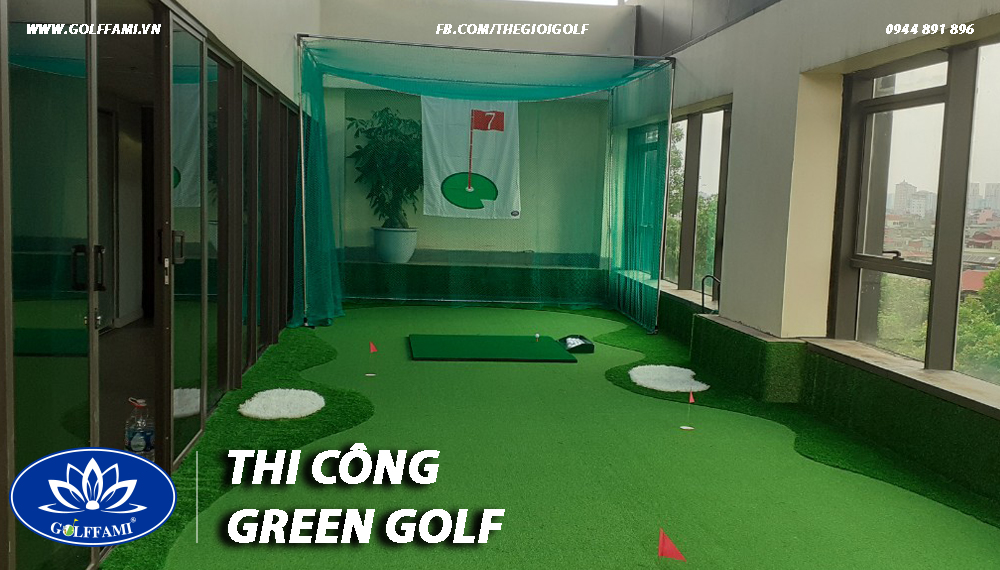 Thi công green golf sân thượng