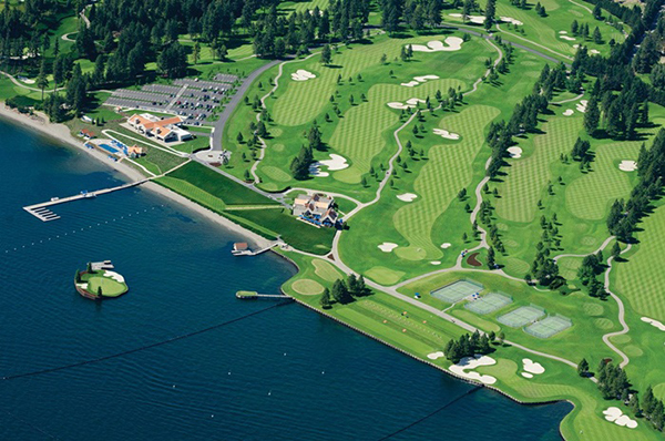 sân golf 'trôi' Coeur d’Alene Resort Golf Course tại Mỹ